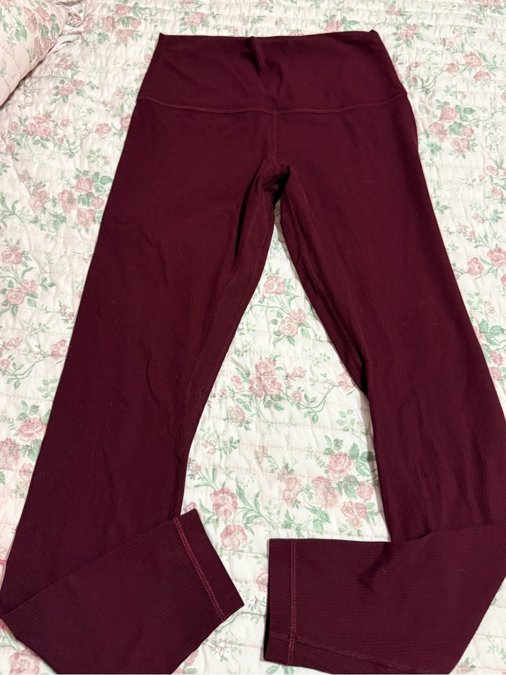 lululemon athletica Ribbed High-Rise Leggings in Burgundy